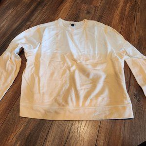 White & Orange Ombre/Tie Dye Pullover Sweatshirt